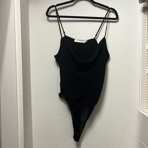 Astr the Label Black Cowel Neck Bodysuit